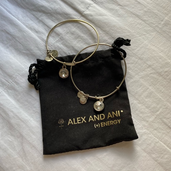 Alex and Ani Silver April Birthstone Diamond Bracelet - Picture 7 of 11